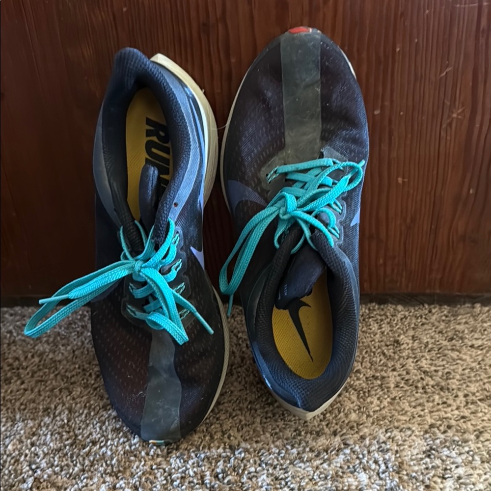 Black and Teal Running Shoes
